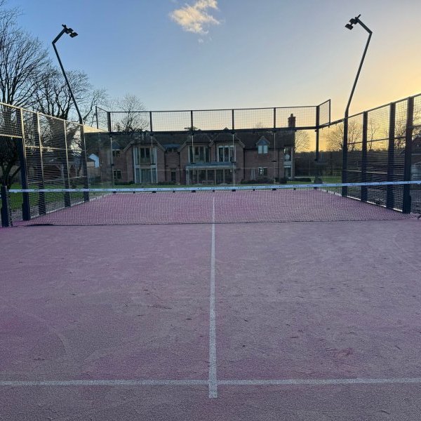 Padel Court Construction in the United Kingdom – Panoramic Court Installation